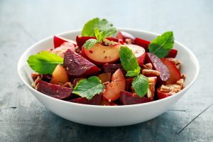Beet Salad with Peaches and Walnuts Recipe Image