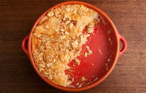 Pudín de pan con plátano y coco Recipe Image