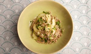 Cold Soba With Spicy Eggplant Sauce Recipe Image