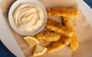 Fish Sticks With Lemon Mayo Recipe Image