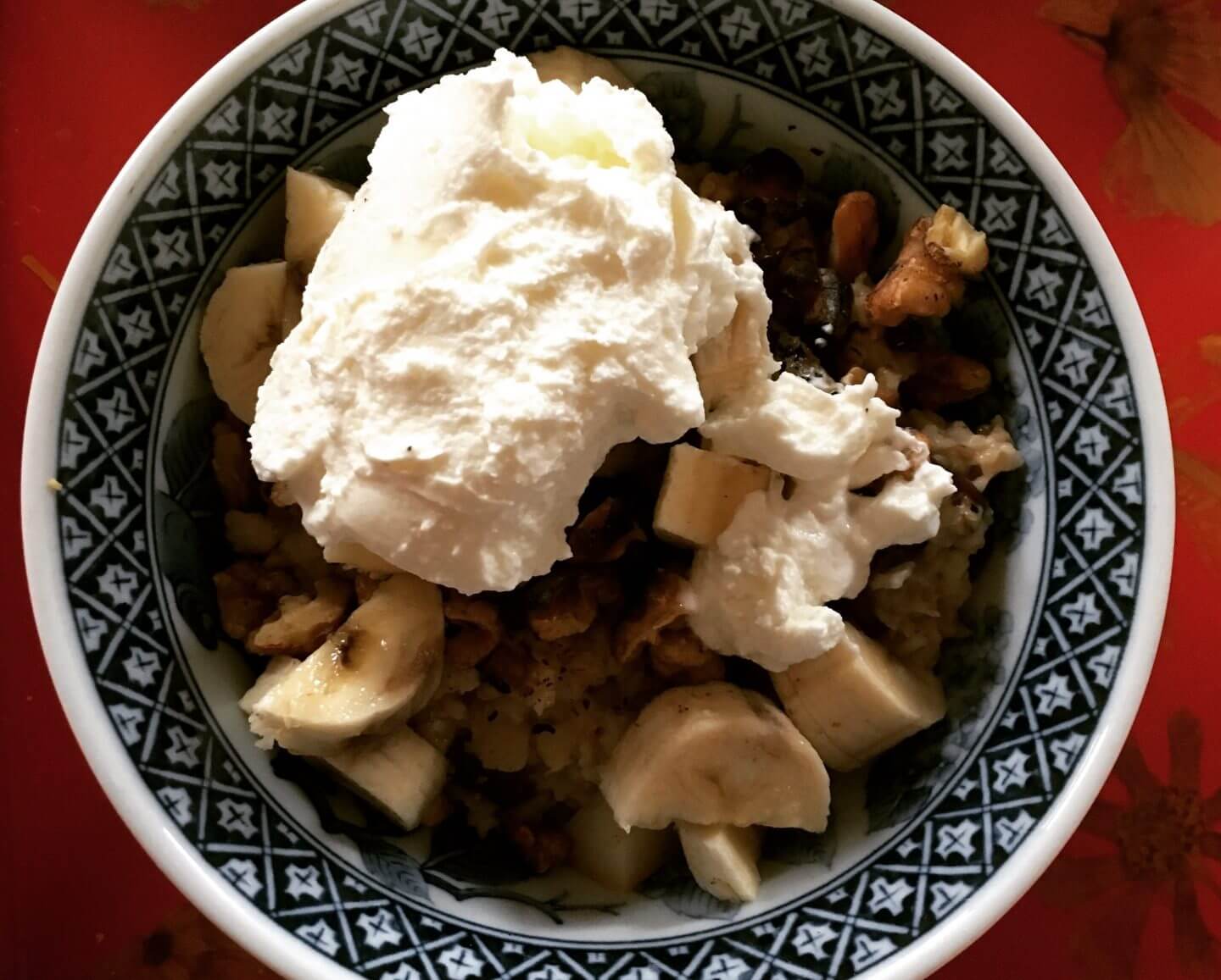 Pear and Cranberry Oatmeal with Toasted Walnuts