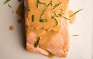 Poached Salmon With Tarragon Vinaigrette Recipe Image