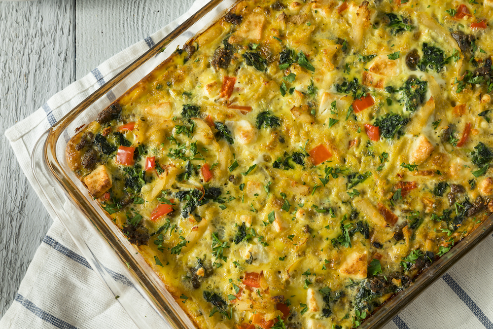 savory strata breakfast bread pudding