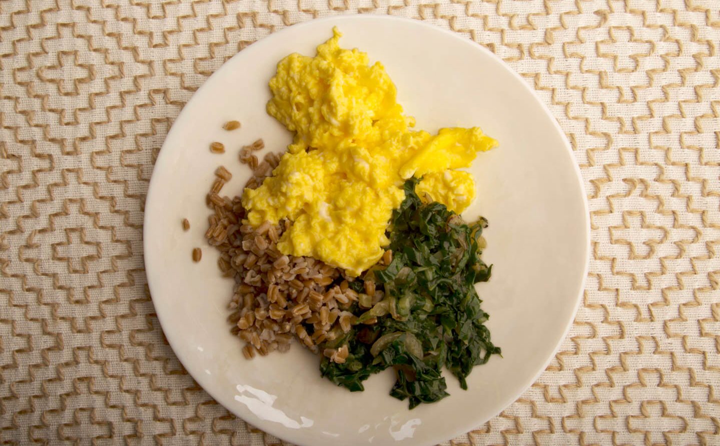Scrambled Eggs with Greens & Grains - Cook For Your Life- anti-cancer recipes