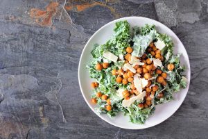 Kale Caesar Salad With Chickpea Croutons Recipe Image