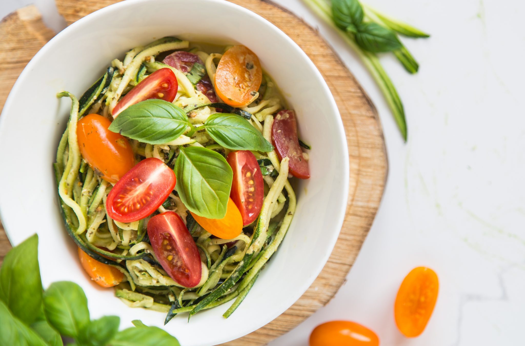 Colorful Zucchini Tomato Pasta- anti-cancer recipes- cook for your life