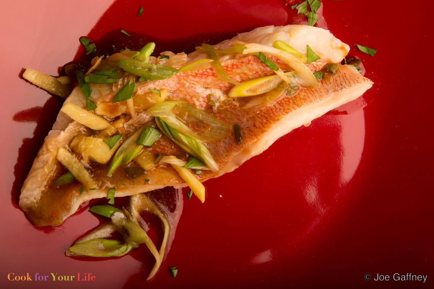 Steamed Snapper With Ginger & Scallions Recipe Image